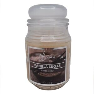 True Living Vanilla Sugar Scented 18oz Candle New in Jar with Lid